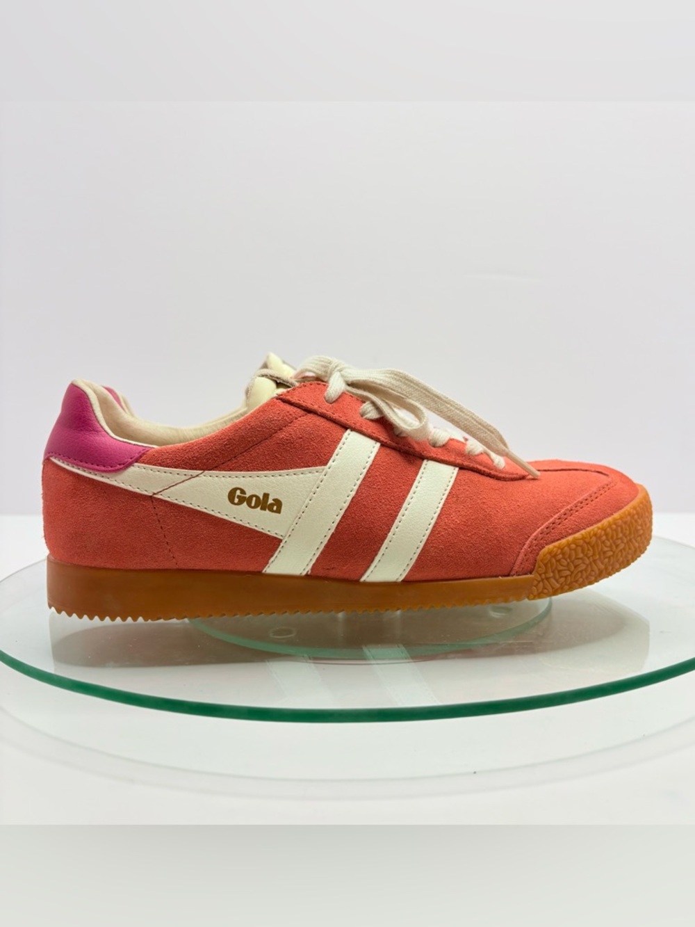 Gola Elan Sneakers Coral Pink Suede Leather Gum Sole Retro Bold Women’s 7.5 - Picture 5 of 11